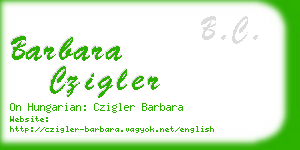 barbara czigler business card